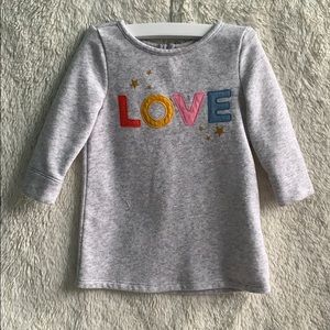 Grey “LOVE” sweater dress
